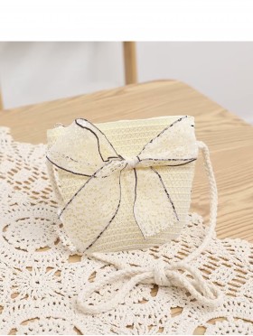Crochet Mini Bag W/ Lace Ribbon